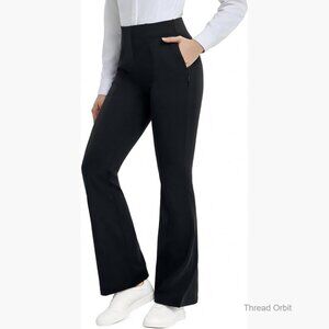 30" Bootcut Yoga Dress Pants High Waisted with 4 Pockets Stretch Slacks